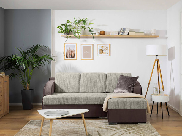 MERIN LUX 3DL BRW Corner Sofa Bed Brown