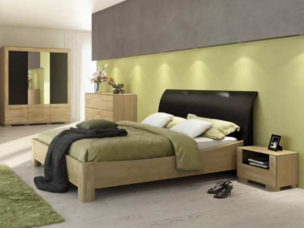 ROSSANO King Size Bed 160 Bentwood Headrest MEBIN