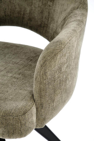 K542 HALMAR Swivel Upholstered Dining Chair in Olive Fabric with Metal Legs