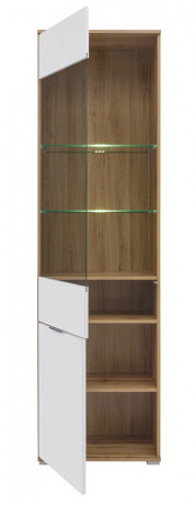 REG1W1D ZELE BRW Glass-Fronted Cabinet