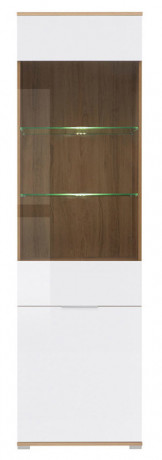 REG1W1D ZELE BRW Glass-Fronted Cabinet