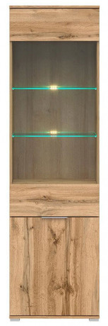 REG1W1D ZELE BRW Glass-Fronted Cabinet