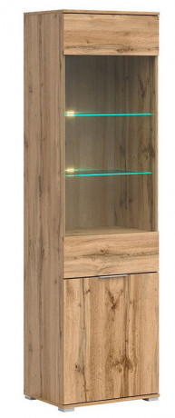 REG1W1D ZELE BRW Glass-Fronted Cabinet