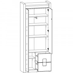 REG1D1M2S ALAMEDA BRW Wardrobe
