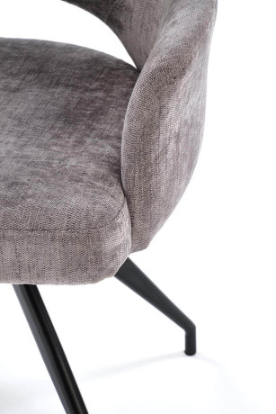 K542 HALMAR Swivel Upholstered Dining Chair in Grey Fabric with Metal Legs