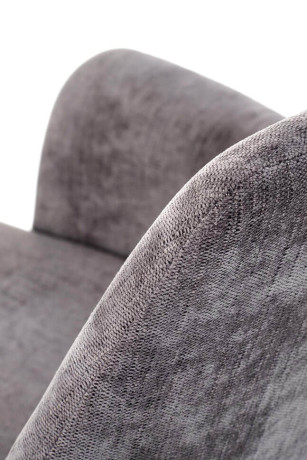 K542 HALMAR Swivel Upholstered Dining Chair in Grey Fabric with Metal Legs