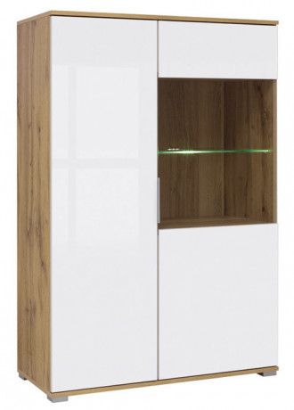 REG1W1D/90 ZELE BRW Glass-Fronted Cabinet