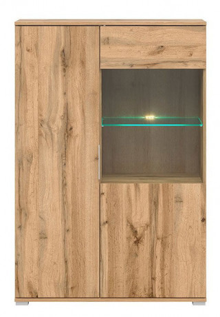 REG1W1D/90 ZELE BRW Glass-Fronted Cabinet