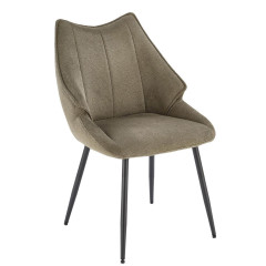 K543 HALMAR Upholstered Dining Chair in Olive Fabric with Metal Legs