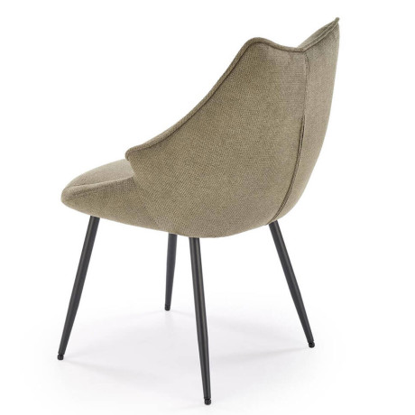 K543 HALMAR Upholstered Dining Chair in Olive Fabric with Metal Legs