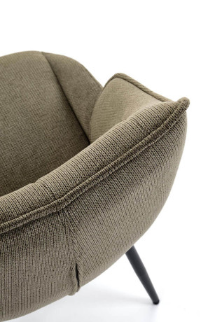 K543 HALMAR Upholstered Dining Chair in Olive Fabric with Metal Legs