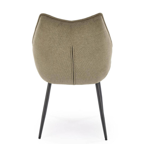 K543 HALMAR Upholstered Dining Chair in Olive Fabric with Metal Legs