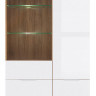 REG1W3D ZELE BRW Glass-Fronted Cabinet (Wotan Oak / White Gloss)