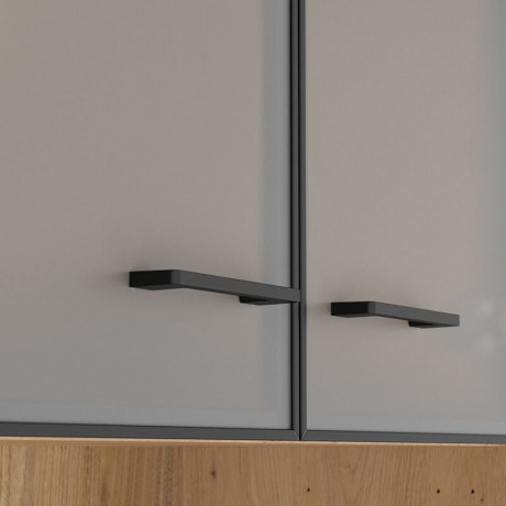 REG2D2W/200/Z SPACE OFFICE BRW Glass-Fronted Cabinet with Lock