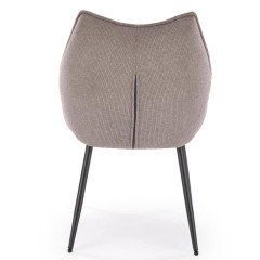 K543 HALMAR Upholstered Dining Chair in Grey Fabric with Metal Legs