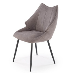 K543 HALMAR Upholstered Dining Chair in Grey Fabric with Metal Legs