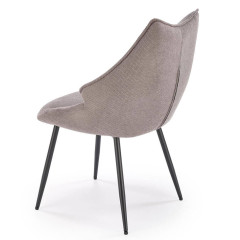 K543 HALMAR Upholstered Dining Chair in Grey Fabric with Metal Legs