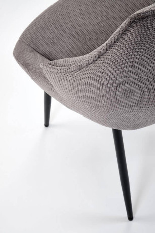 K543 HALMAR Upholstered Dining Chair in Grey Fabric with Metal Legs