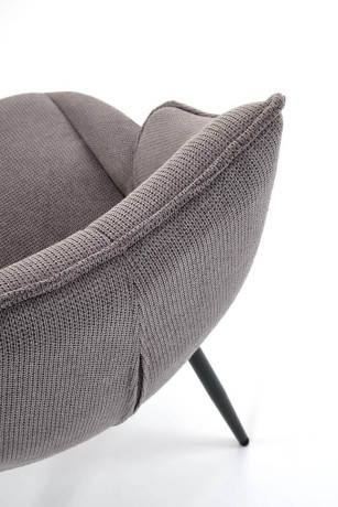 K543 HALMAR Upholstered Dining Chair in Grey Fabric with Metal Legs