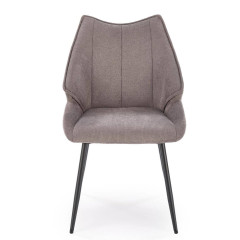 K543 HALMAR Upholstered Dining Chair in Grey Fabric with Metal Legs