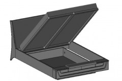 MAGANDA Double Bed 140 with Storage and Bench MEBIN