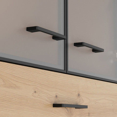 REG2D2W2S/200/Z SPACE OFFICE BRW Glass-Fronted Cabinet with Lock