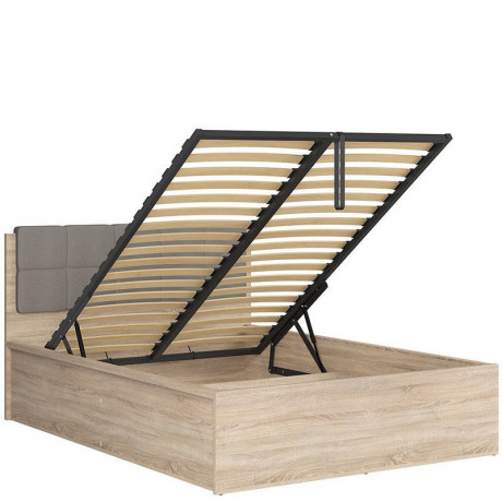 LOZ/140/B TETRIX BRW Bed 140 with a Soft Headboard and Lifting Mechanism