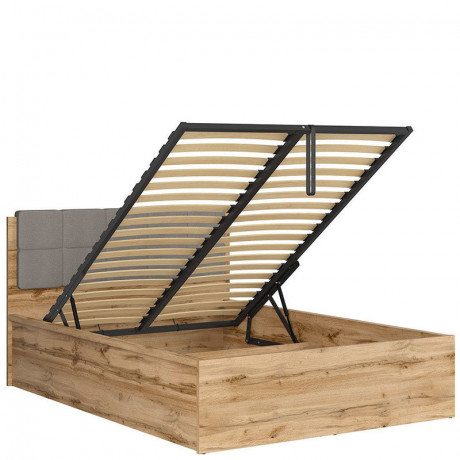 LOZ/140/B TETRIX BRW Bed 140 with a Soft Headboard and Lifting Mechanism