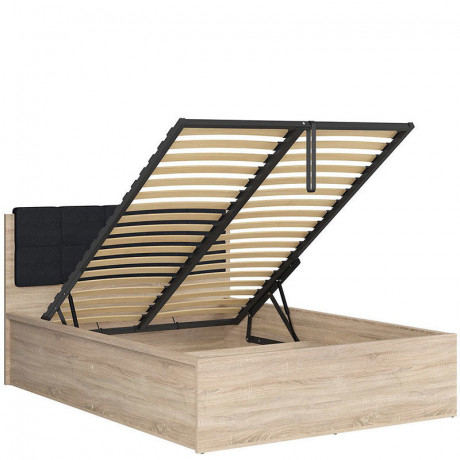 LOZ/140/B TETRIX BRW Bed 140 with a Soft Headboard and Lifting Mechanism