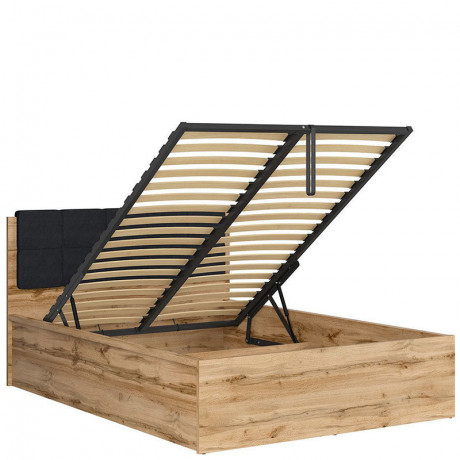 LOZ/140/B TETRIX BRW Bed 140 with a Soft Headboard and Lifting Mechanism