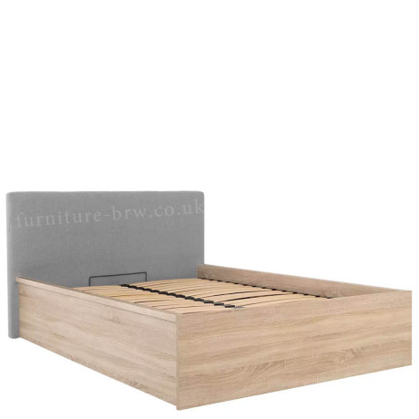 LOZ/140/B/T TETRIX BRW Bed 140 with a Soft Headboard and Lifting Mechanism