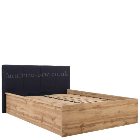 LOZ/140/B/T TETRIX BRW Bed 140 with a Soft Headboard and Lifting Mechanism