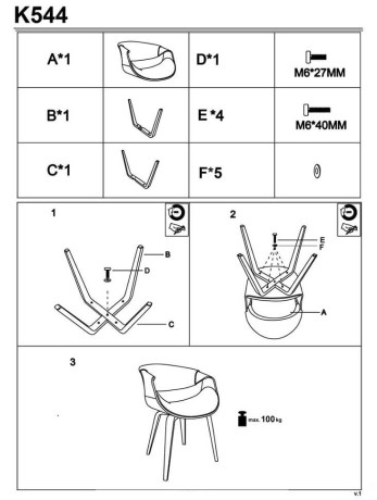 K544 HALMAR Upholstered Wooden Dining Chair in Grey Eco Leather with Walnut Frame