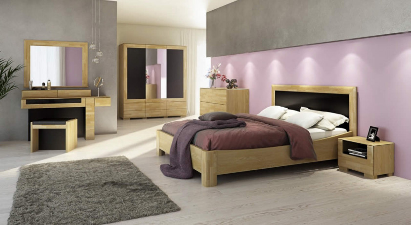 ROSSANO King Size Bed 160 with Straight Headrest MEBIN