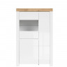 REG2D1W HOLTEN BRW Glass-Fronted Cabinet (White / Wotan Oak / White Gloss)
