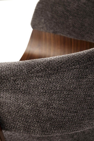 K545 HALMAR Upholstered Wooden Dining Chair in Grey Fabric with Walnut Frame