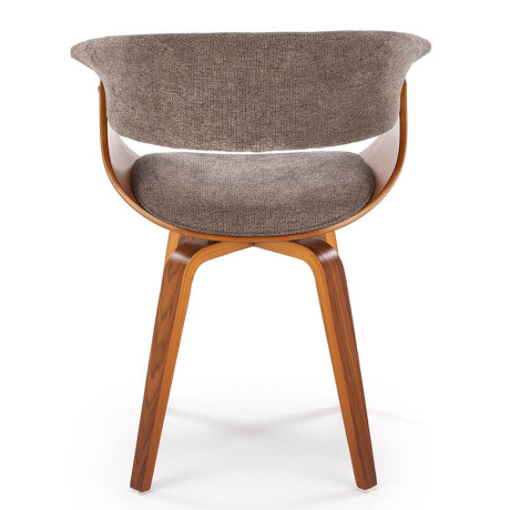 K545 HALMAR Upholstered Wooden Dining Chair in Grey Fabric with Walnut Frame