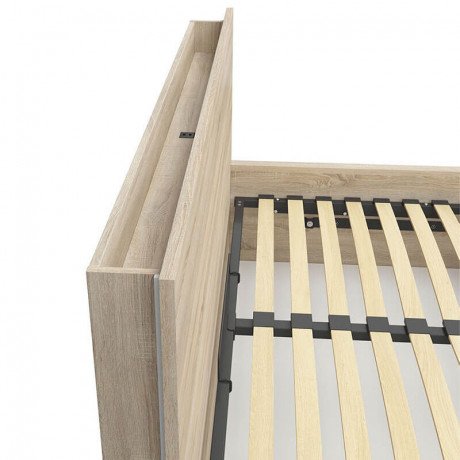 LOZ/140/B-POL TETRIX BRW Bed 140 with Shelf and Lifting Mechanism