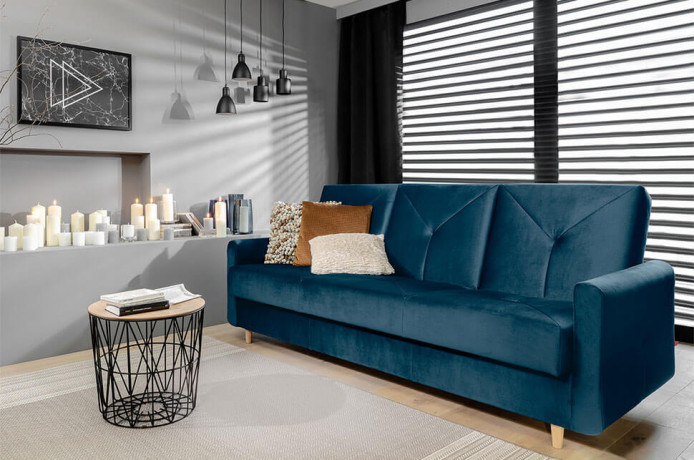 ZEJA 3K BRW 3 Seater Sofa Bed Navy