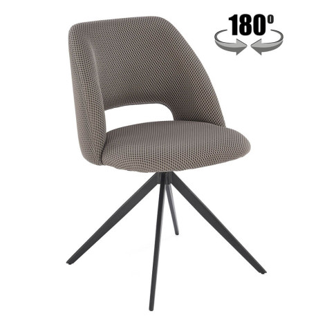 K546 HALMAR Swivel Upholstered Dining Chair in Grey Membrane Fabric with Metal Legs