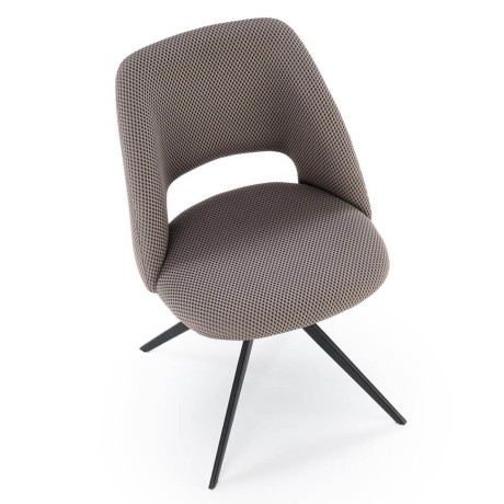 K546 HALMAR Swivel Upholstered Dining Chair in Grey Membrane Fabric with Metal Legs