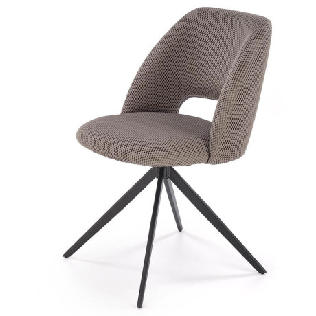 K546 HALMAR Swivel Upholstered Dining Chair in Grey Membrane Fabric with Metal Legs