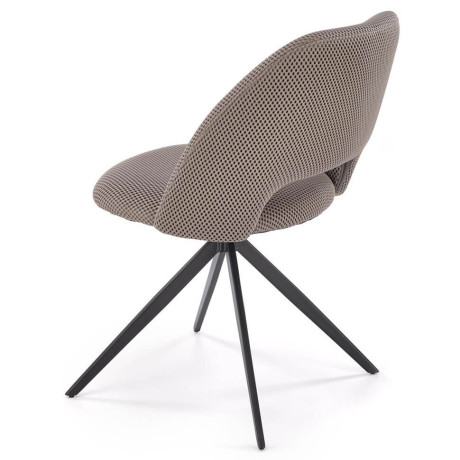 K546 HALMAR Swivel Upholstered Dining Chair in Grey Membrane Fabric with Metal Legs