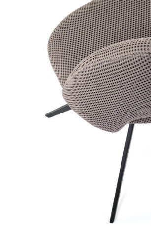 K546 HALMAR Swivel Upholstered Dining Chair in Grey Membrane Fabric with Metal Legs