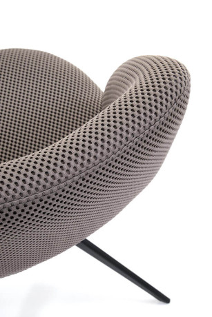 K546 HALMAR Swivel Upholstered Dining Chair in Grey Membrane Fabric with Metal Legs