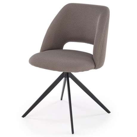K546 HALMAR Swivel Upholstered Dining Chair in Grey Membrane Fabric with Metal Legs