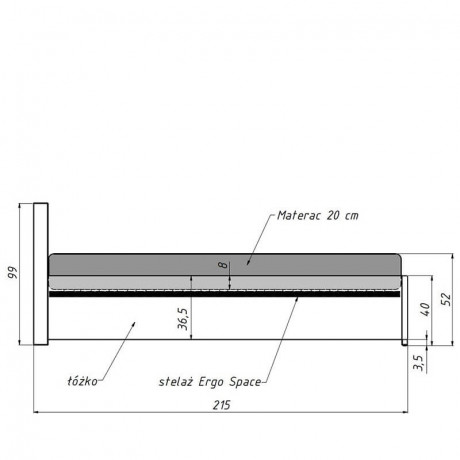 SYNTIA III BRW Upholstered Semi Double Bed 120 Green