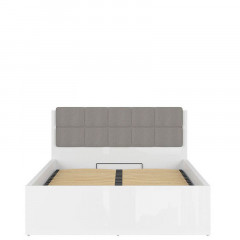 LOZ/140/B-POL-NAK TETRIX BRW Bed 140 with Shelf, Soft Headboard and Lifting Mechanism