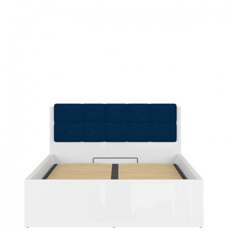 LOZ/140/B-POL-NAK TETRIX BRW Bed 140 with Shelf, Soft Headboard and Lifting Mechanism