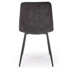 K547 HALMAR Upholstered Dining Chair in Black Fabric with Metal Legs